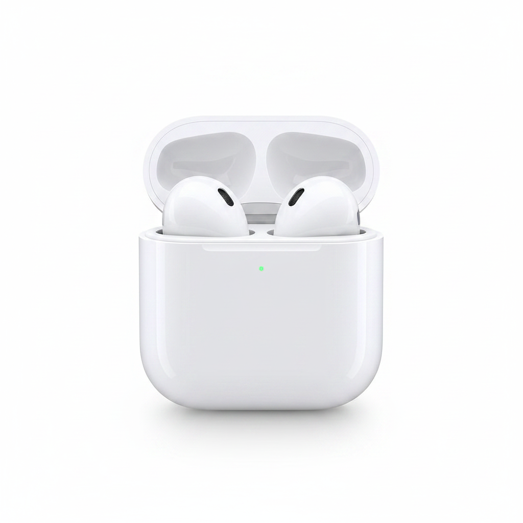 AirPods 4ta Generación dentro del estuche de carga vista desde arriba