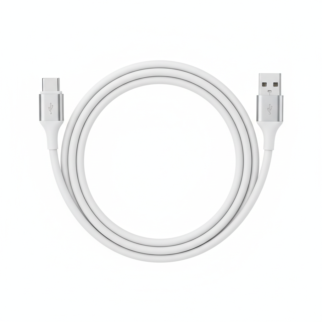 Cable USB-C a USB-C 1 metro color blanco